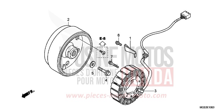 GENERATRICE de NC700X Boîte Méca PEARL SUNBEAM WHITE (NHA66) 2013
